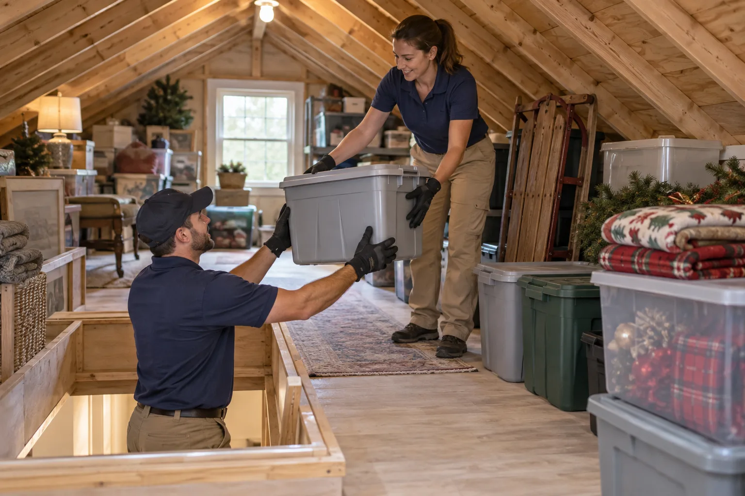 Attic Cleanout service in progress